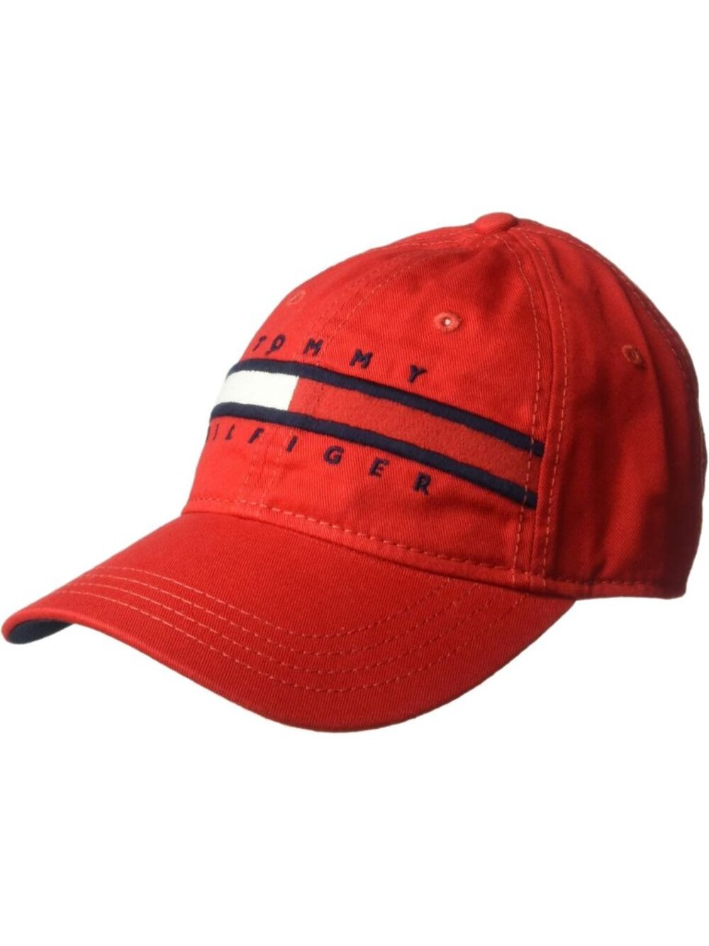 Tommy Hilfiger Men's Racing Red Cotton Logo Adjustable Baseball Cap
